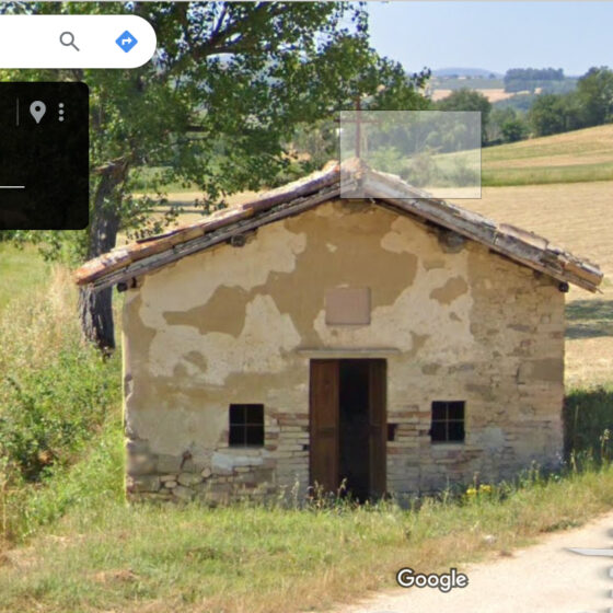 Madonna di Costantinopoli, Bevagna, via Arquata, screenshot da Google Street View: Street View giugno 2022, screenshot aprile 2024