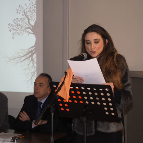 Presentazione di ‘Patriarchi verdi. Itinerari in Valle Umbra’ – palazzo Mauri, Spoleto, 12 marzo 2016. L'attrice di teatro Diletta Masetti