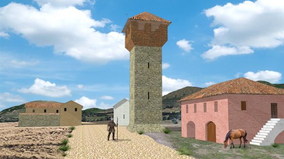Ricostruzione di Borgo Trevi come poteva apparire intorno al 1500. Elaborazione: Stefano Bordoni