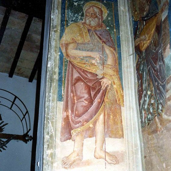Madonna di Vecciano, particolare degli affreschi interni: san Rocco