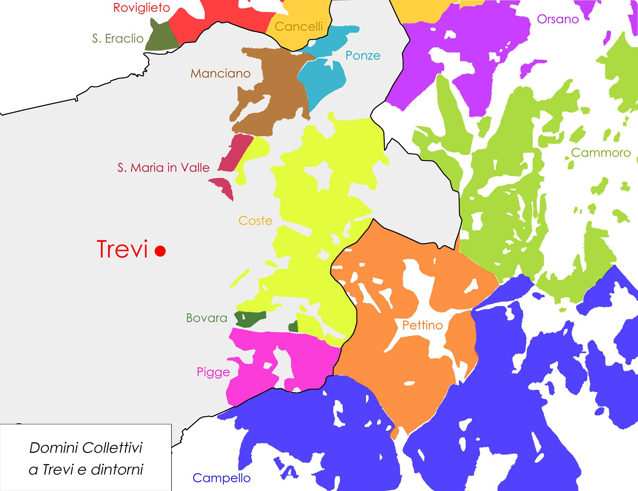 Domini collettivi a Trev e dintorni: cartografia ricostruita e curata da Stefano Bordoni, archeologo e redattore del MOST