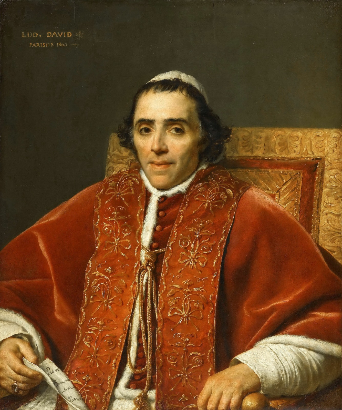 Portrait du pape Pie VII (Ritratto di Papa Pio VII), di Jacques-Louis David (1748–1825), da wikipedia (Wikimedia Commons), pubblico dominio