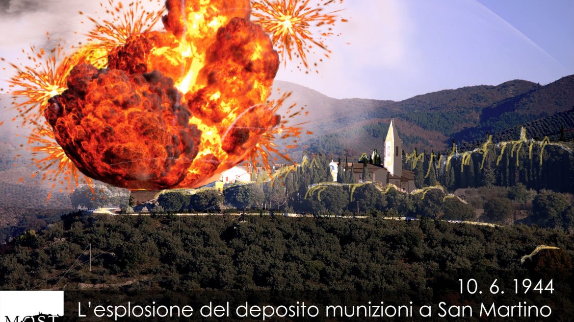 Lo scoppio del deposito munizioni nei pressi di San Martino a Trevi (immagine a cura di Stefano BORDONI)